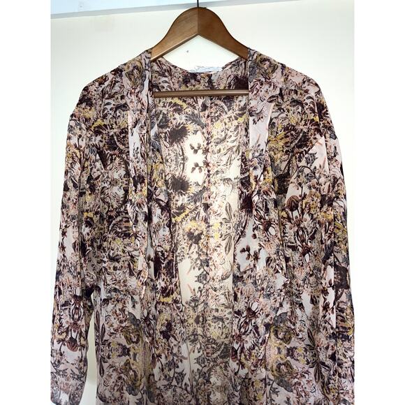 BCBGeneration Long Sheer Caftan Beach Cover Kimono Duster Wrap Size Small S - Picture 6 of 7